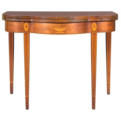 Lot 214 - Federal Style Inlaid Mahogany Fold-Over Card...