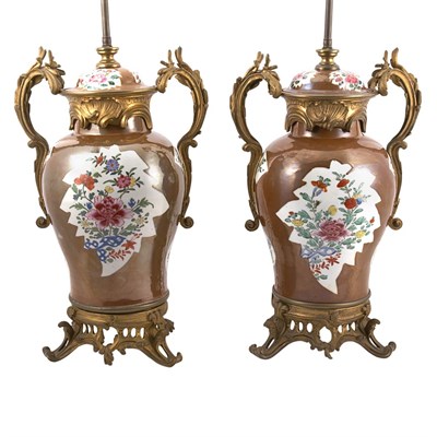 Lot 544 - Pair of Louis XV Style Gilt-Bronze Mounted...