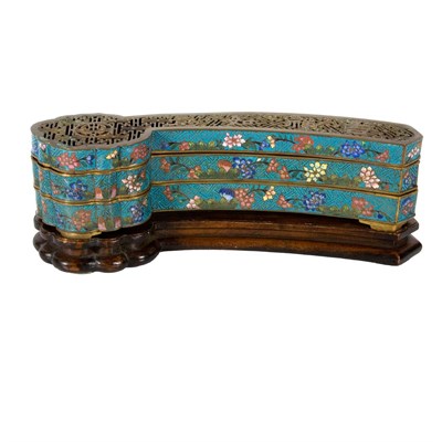Lot 394 - Chinese Cloisonne Incense Box 19th Century In...
