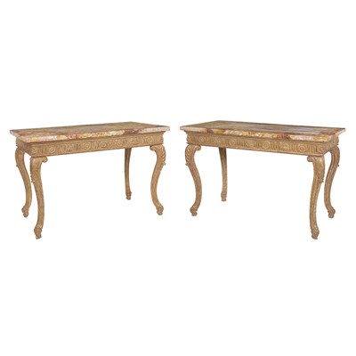 Lot 457 - Pair of George III Gilt-Wood Consoles Circa...
