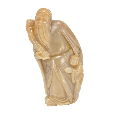 Lot 180 - Chinese Soapstone Immortal 19th Century The...