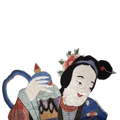 Lot 152 - Chinese Silk Panel 19th Century Woven in the...