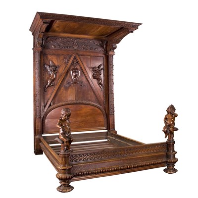 Lot 1215 - Italian Renaissance Revival Carved Walnut Half...