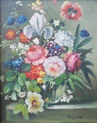 Lot 95 - 20th Century School Still Lifes with Flowers:...
