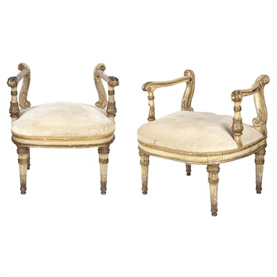 Lot 455 - Pair of Italian Neoclassical Painted and...