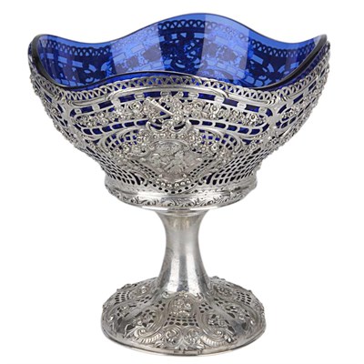 Lot 1184 - Continental Reticulated Silver and Glass...