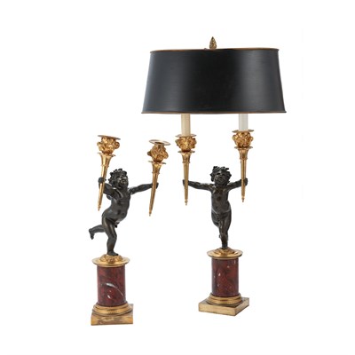 Lot 395 - Pair of Louis XVI Style Gilt and...