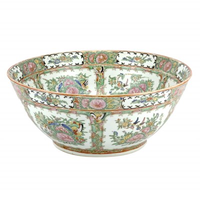 Lot 248 - Canton Rose Medallion Porcelain Punch Bowl...