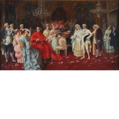 Lot 1 - Natale Attanasio Italian, 1846-1923 Visit with...