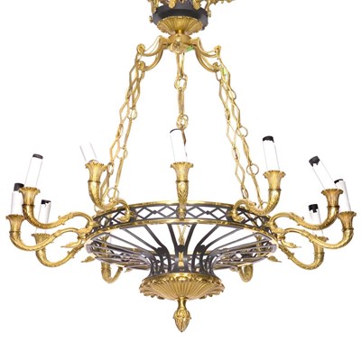 Lot 1279 - Empire Style Gilt and Black Patinated Metal...