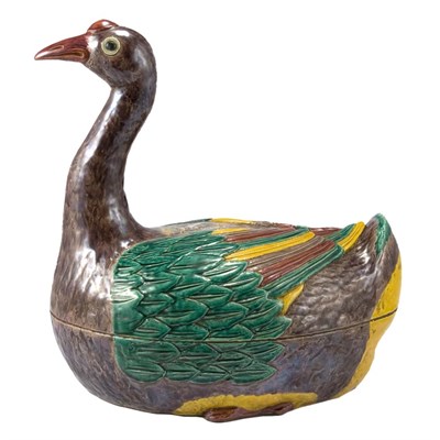 Lot 313 - Chinese Export Porcelain Duck-Form Tureen 20th...