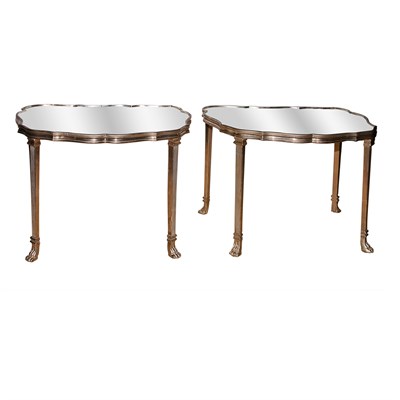 Lot 403 - Pair of Regency Style Mirrored Top...