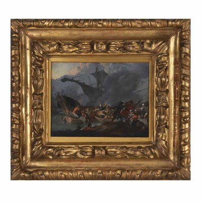 Lot 59 - Johannes Lingelbach Dutch, 1622-1674 A Naval...