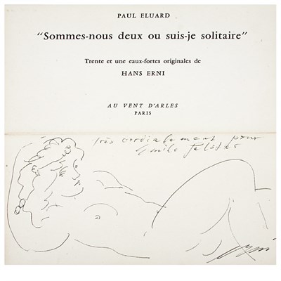 Lot 180 - [ERNI, HANS] ELUARD, PAUL. "Somme-nous deux ou...