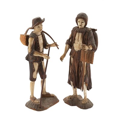 Lot 142 - Pair of German Ivory and Boxwood Figures In...
