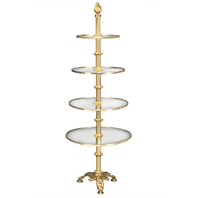 Lot 156 - Victorian Style Brass Four-Tier Etagere Height...