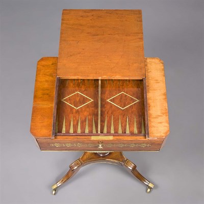 Lot 480 - Regency Brass Inlaid Mahogany Games Table...
