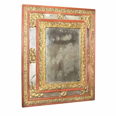 Lot 451 - Spanish Baroque Style Brass Mounted Mirror...