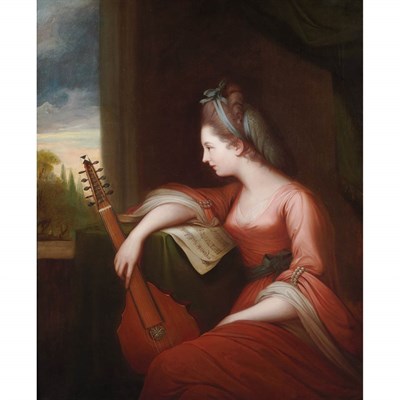 Lot 99 - Circle of Angelika Kauffmann Lady with a Lute...