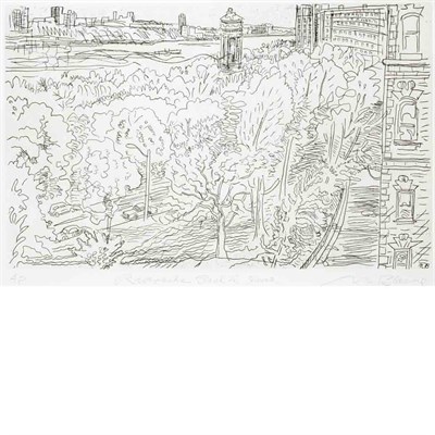 Lot 85 - Nell Blaine RIVERSIDE PARK IN JUNE Etching,...