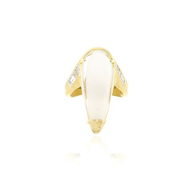 Lot 784 - Gold, Moonstone and Diamond Ring