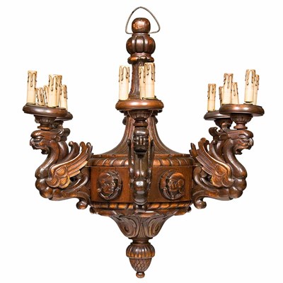 Lot 336 - Renaissance Style Carved and Dark Stained Oak...