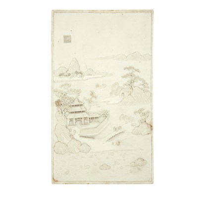 Lot 402 - Chinese Biscuit Porcelain Plaque 19th Century...
