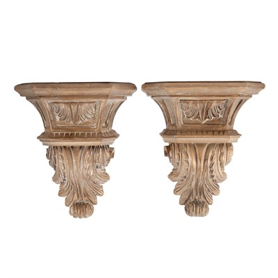 Lot 271 - Pair of Neoclassical Style Wood Corbels Height...