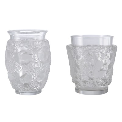 Lot 1298 - Two Lalique Molded Glass Vases Comprising a...