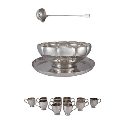 Lot 1167 - Palais Royal Silver Punch Set Comprising a...