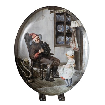 Lot 398 - Continental Porcelain Plaque Painted by...