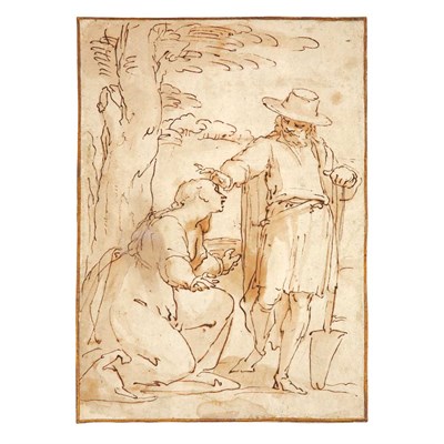 Lot 19 - School of Luca Cambiaso Noli Me Tangere Brown...