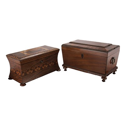 Lot 517 - Two Georgian Style Tea Caddies Height of...