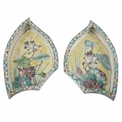 Lot 94 - Two Similar Chinese Famille Verte Glazed...