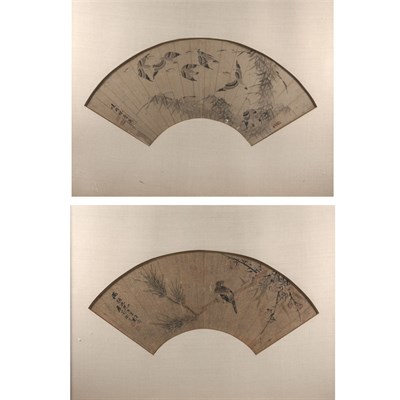 Lot 128 - Chinese School 18th/19th Century Two fan...