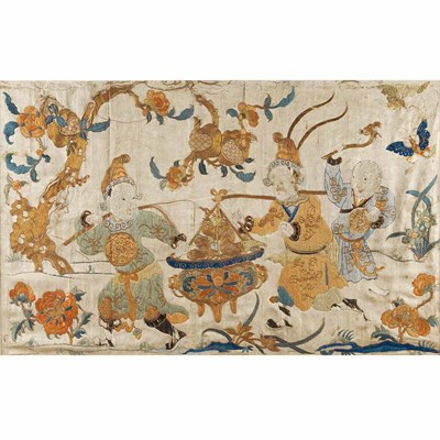 Lot 163 - Chinese Textile Ming Dynasty Embroidered in...