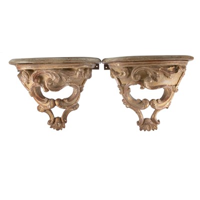 Lot 1144 - Companion Pair of Louis XV Style Parcel Gilt...
