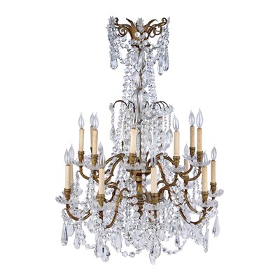 Lot 1275 - Louis XVI Style Gilt-Bronze and Glass Eighteen-...