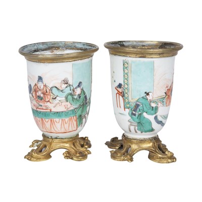 Lot 1243 - Pair of Chinese Gilt-Bronze Mounted Famille...