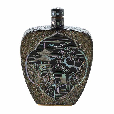Lot 196 - Japanese Mother-of-Pearl and Black Lacquer...