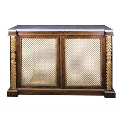 Lot 405 - Regency Parcel Gilt Rosewood Side Cabinet...