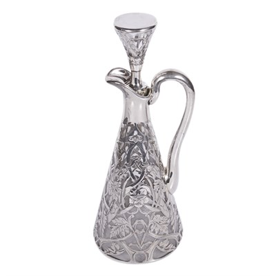 Lot 1159 - Gorham Silver Overlay Glass Decanter Of...