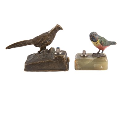 Lot 1240 - Two Austrian Animalier Bronze Bell Pushers...