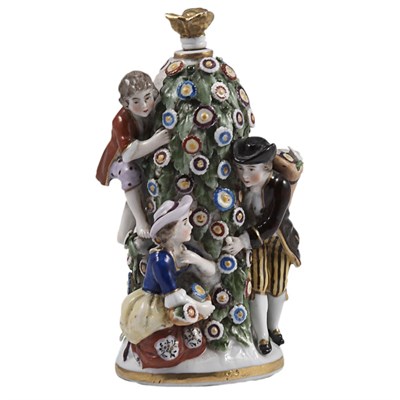 Lot 1241 - Chelsea Style Gilt and Polychrome Decorated...