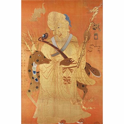 Lot 239 - Chinese Embroidered Silk Panel of Shoulao...