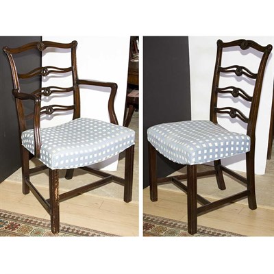 Lot 388 - Set of Eight George III Style Mahogany Dining...