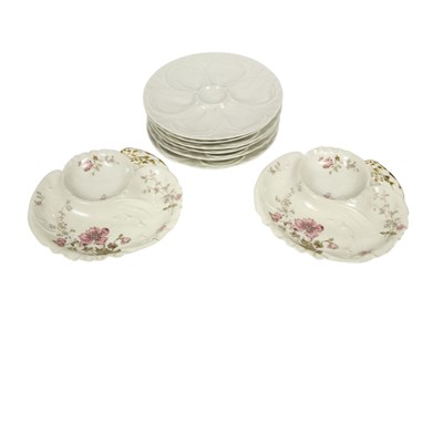 Lot 101 - Set of Six Bavarian Porcelain Oyster Plates;...