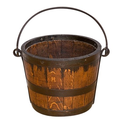 Lot 104 - Georgian Style Iron Bound Oak Bucket