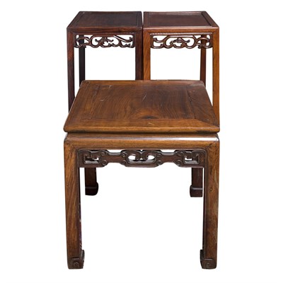 Lot 105 - Group of Three Chinese Hardwood Tables Height...