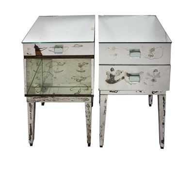 Lot 116 - Two Mirrored Bedside Tables Height 26 inches,...